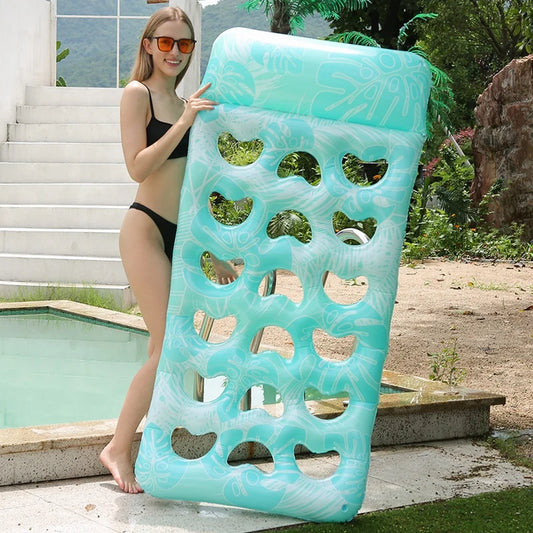 Headrest Beach Float Raft Floating Water Hammock